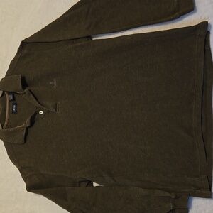 Olive Green Long Sleeve Polo Shirt